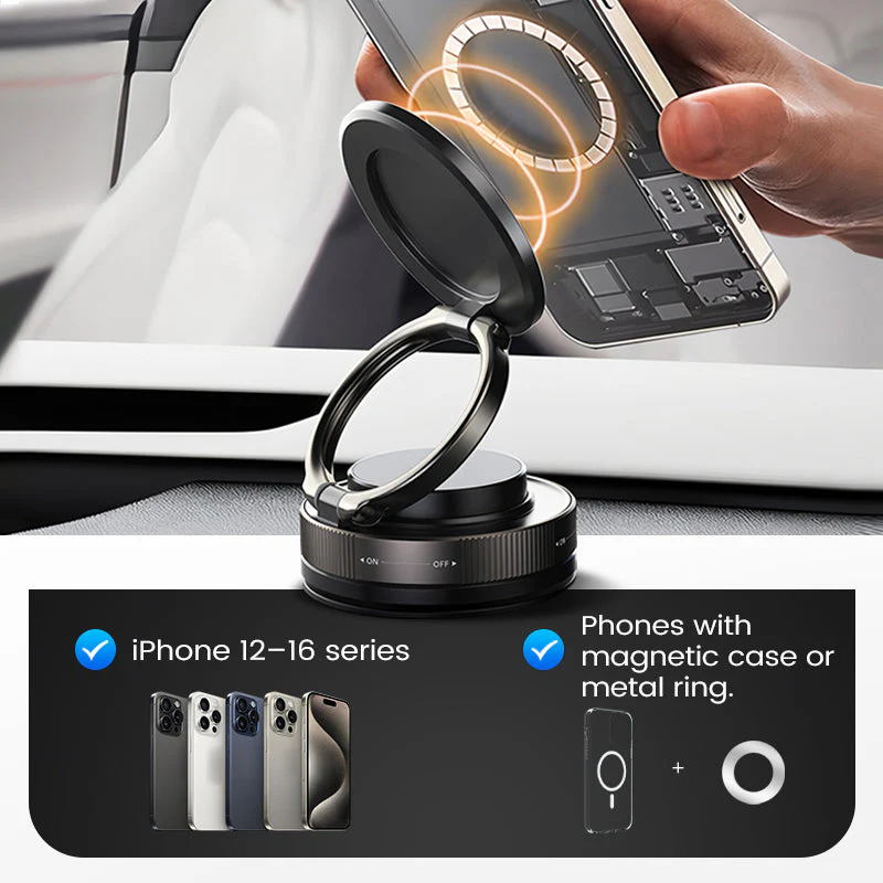 ⏳Limited-time off⏰360° Adjustable Vacuum Magnetic Phone Holder📱🚗