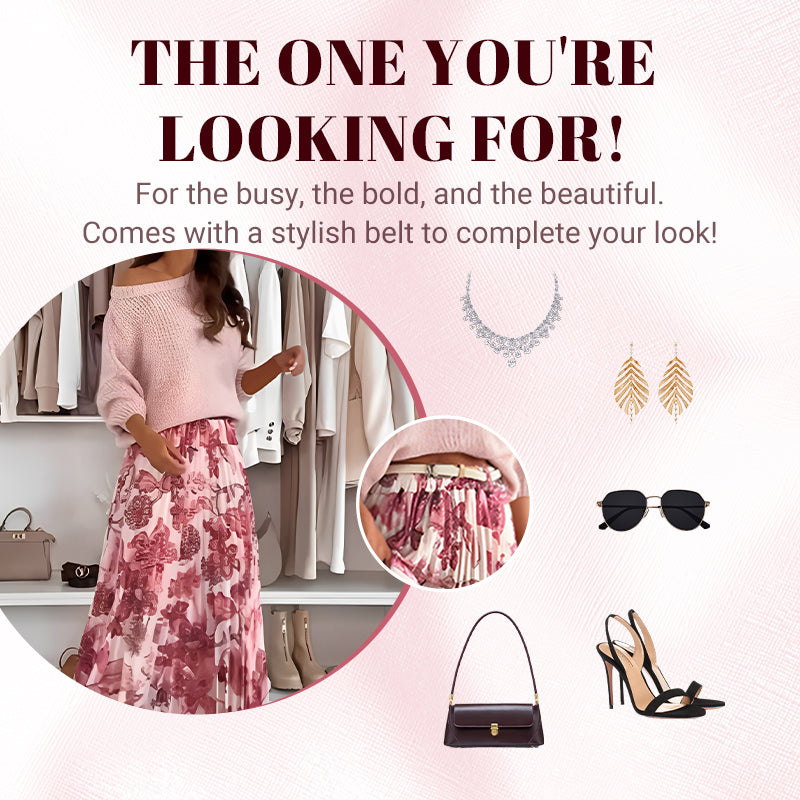 🌸Completo con top girocollo e gonna stampata con cintura🌸 Ora con il 50% di sconto