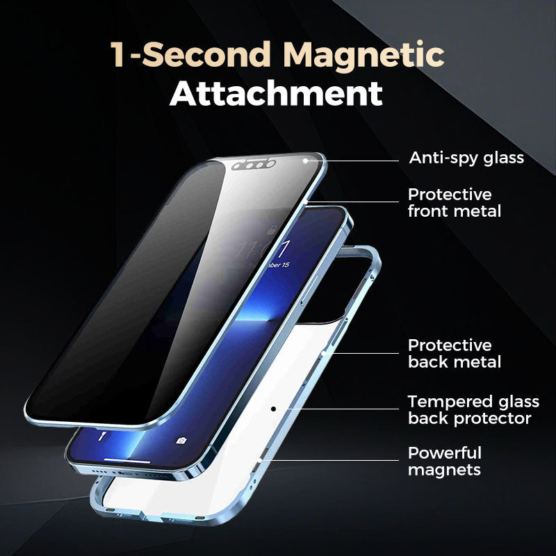 🎅🏻Magnetic double-sided anti-peep glass mobile phone case for iPhone