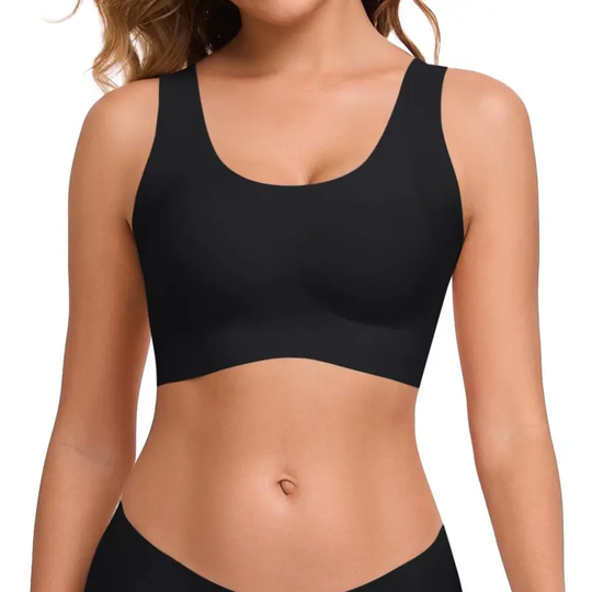 Ubras Wireless Full Coverage Seamless Bra, Wide Straps Breathable Nude Daily Bralette