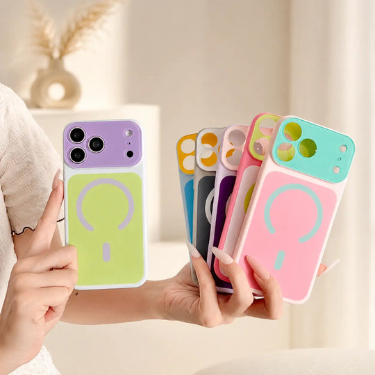 95K+ SOLD!Dopamine Color Block MagSafe Case – Ultra-Slim Matte Hard PC Cover for iPhone 17 Pro Max