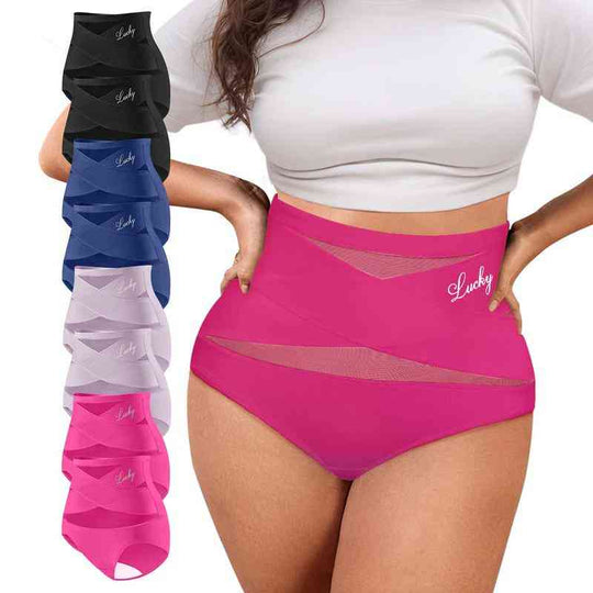 ✨Plus-Size High-Waist Cross Tummy Control Panties