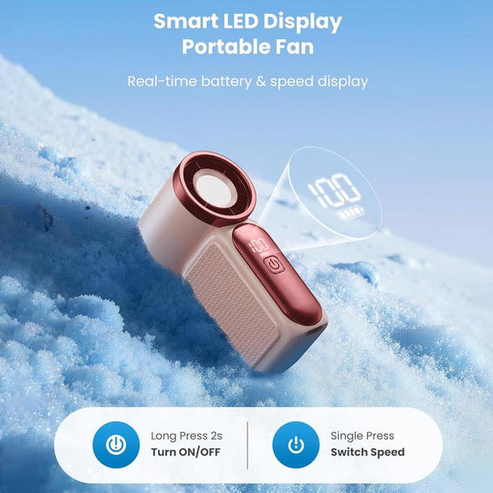 Turbo Handheld Fan – 16900 RPM, 6 speeds, LED display