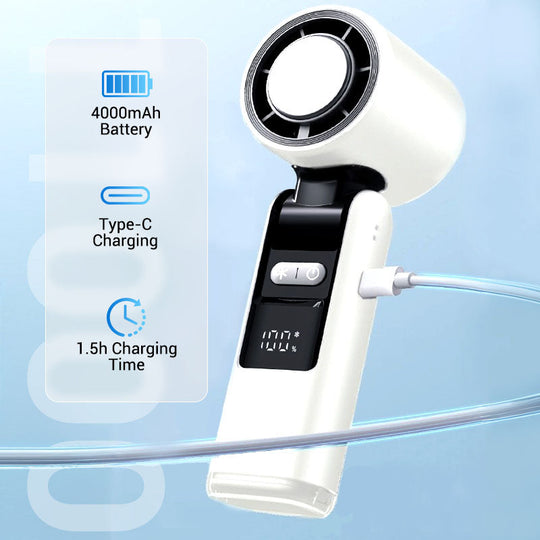 ❄️Viimase päeva pakkumine 50% SOODUSTUST❄️3 ühes mini käeshoitav jahutusventilaator, 199 kiirusega tuuleenergia & Jääjahutuse funktsioon