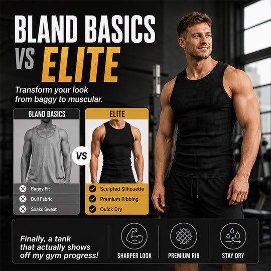 Men's  Wide Strap Ribbed Tank Top