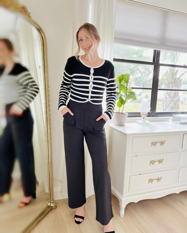 G4Free Loose High-Waist Business Casual Pants Yoga Pants Women Wide Leg Pants with Pockets Comfortable Athletic Sweatpants