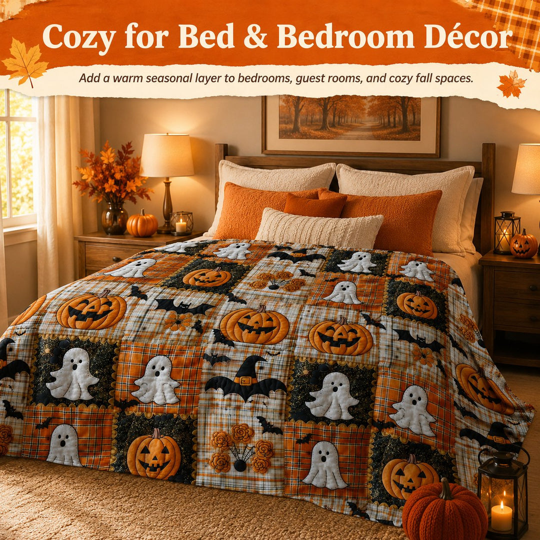 🏆Halloween Patchwork Flannel Blanket