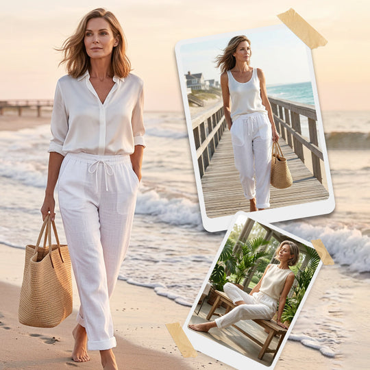 🔥 50% OFF TODAY! 🌸 Women's Elastic Waist Cotton Linen Pants ✨ Breathable, Relaxed Fit & Effortless Summer Style