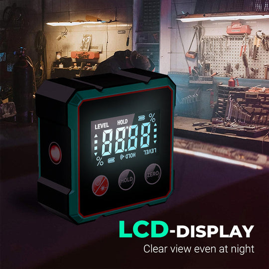 4-Side Magnetic Digital Angle Gauge with Laser