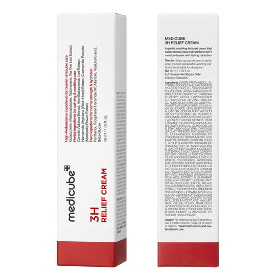 [NEW] [medicube] 3H Relief Cream | Daily Soothing Moisturizer for Troubled & Delicate Skin, Hydrating, Cooling, Barrier Support Care | Centella Asiatica, Tea Tree Extract, Aloe, Hyaluronic acid | Korean Skincare, K-Beauty