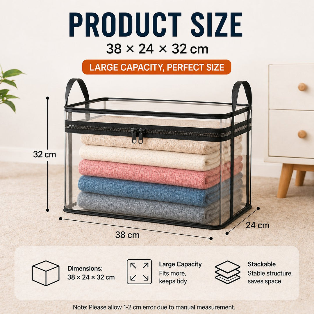 📦Large Heavy-Duty Thick Plastic Clear Storage Bag for Clothes, Moving & Storage