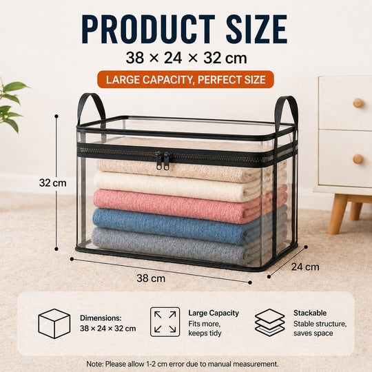 📦Large Heavy-Duty Thick Plastic Clear Storage Bag for Clothes, Moving & Storage