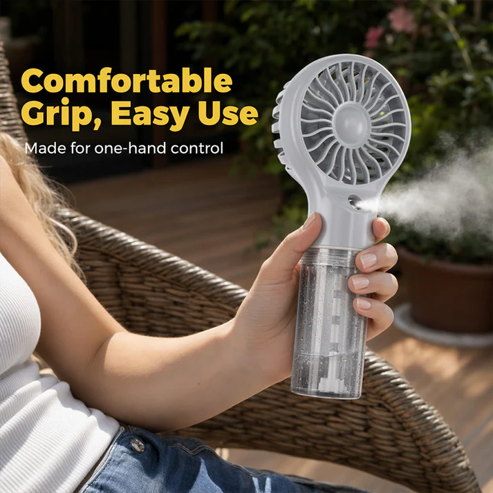 🏖️❄️Portable Handheld Mist Cooling Fan💦