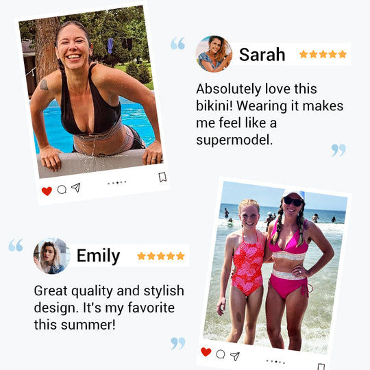 🔥Summer Sale🔥High Waisted Tummy Control Color Block Bikini Sets