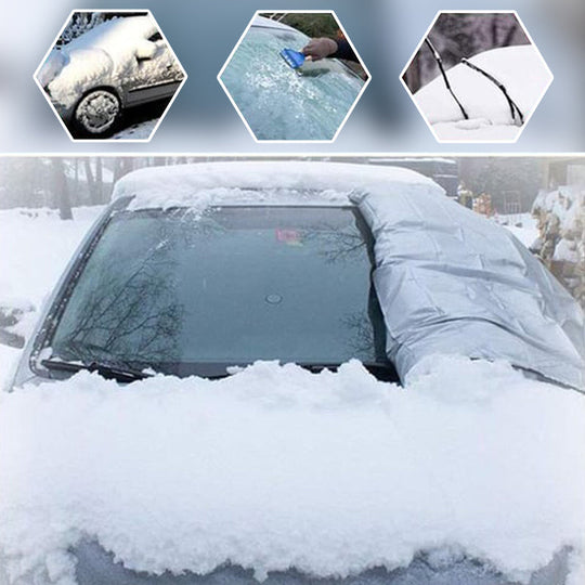 ❄️☀️ Windshield Anti-Snow & Anti-Frost Cover with Mirror Protection – Ready-to-Drive in Any Weather!
