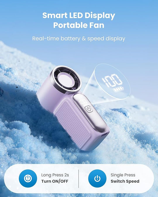 Turbo Handheld Fan – 16900 RPM, 6 speeds, LED display