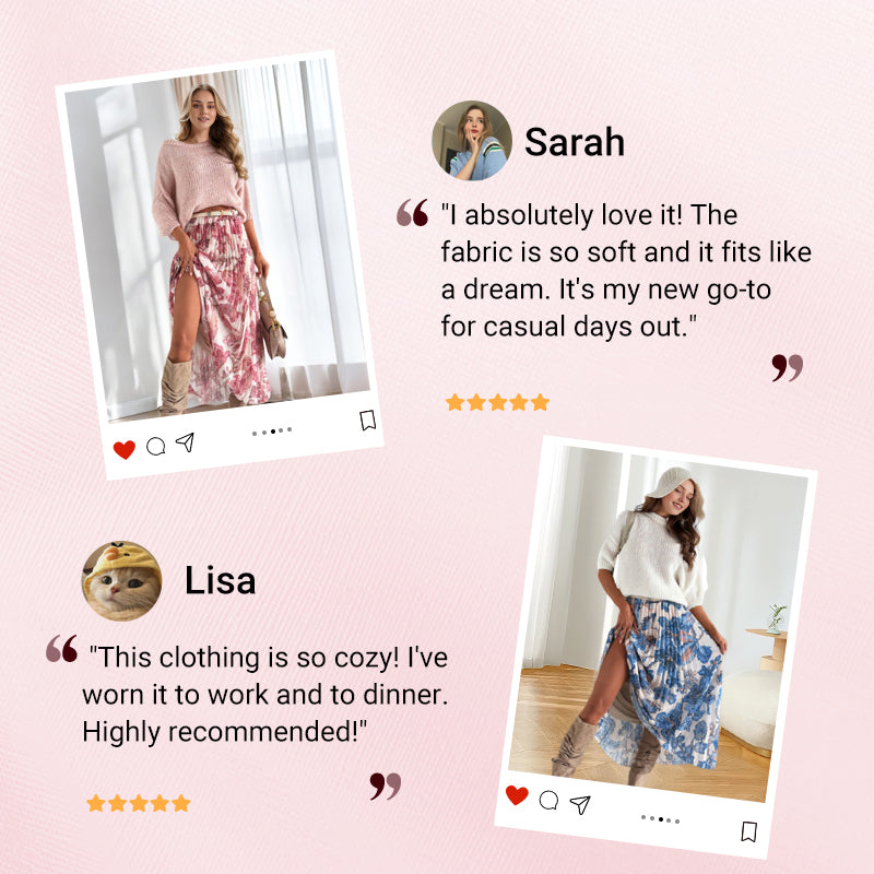 🌸Completo con top girocollo e gonna stampata con cintura🌸 Ora con il 50% di sconto