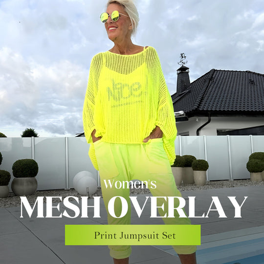 💜 DERNIER JOUR DE PROMOTION - 50 % DE RÉDUCTION💜Combinaison imprimée à lettres pour femme + blouse ajourée