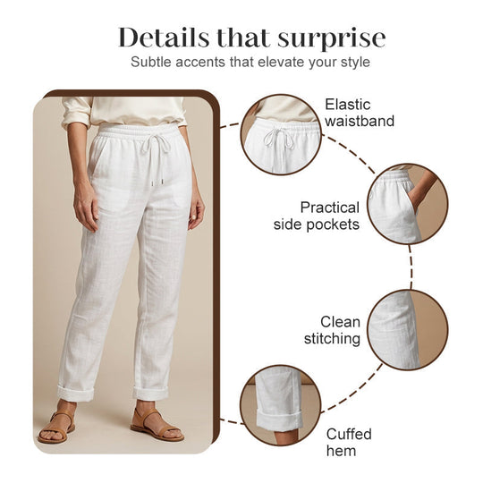 🔥 50% OFF TODAY! 🌸 Women's Elastic Waist Cotton Linen Pants ✨ Breathable, Relaxed Fit & Effortless Summer Style