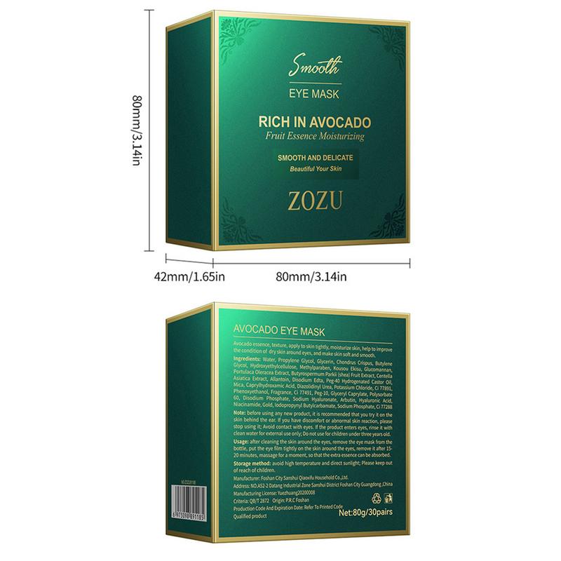 [Taren Cosmetics]Avokaado niisutav kollageen-silmakottMask, 60 tk/komplekt silmaalune mask, silmahooldustoode tumedatele silmakottidele, nahahoolduskingitus niisutav kreem niisutav mugavus