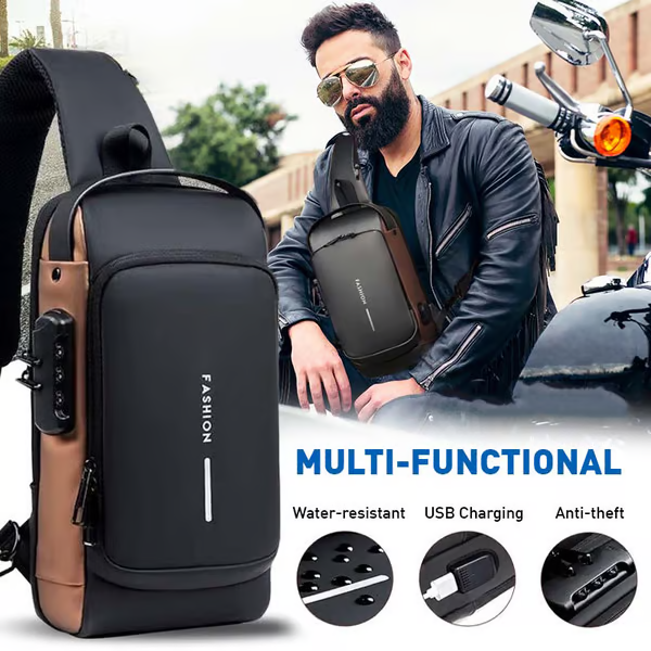 🔥 Hot Sale🔥Anti-Theft Unisex Crossbody Sling Bag – Stylish, Secure & Lightweight!