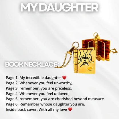 🎨 PROMOZIONE ULTIMO GIORNO - 50% DI SCONTO💜Collana con libro My Little Star per figlia, regalo di compleanno e laurea, gioielli d'amore