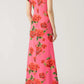 🎉Hot Sale 49% KORTING🥳Cheongsam-stijl maxi-jurk met rozenprint, gelaagde uitlopende mouwen en stretch
