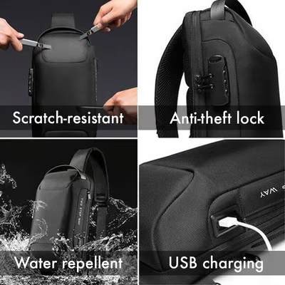 🔥 Hot Sale🔥Anti-Theft Unisex Crossbody Sling Bag – Stylish, Secure & Lightweight!