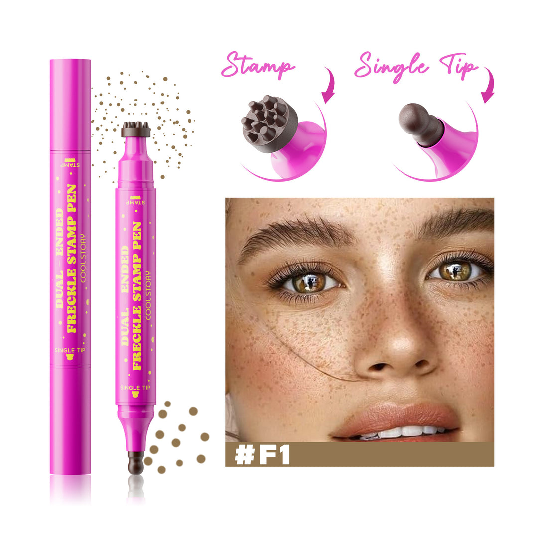 Waterproof Freckles Pen: Faux Freckle Stamp and Fine Tip Eyeliner for Realistic, Long-Lasting Freckles and Effortless Makeup, Perfect for Daily Wear and Cosplay