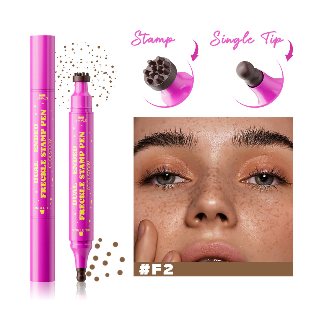 Waterproof Freckles Pen: Faux Freckle Stamp and Fine Tip Eyeliner for Realistic, Long-Lasting Freckles and Effortless Makeup, Perfect for Daily Wear and Cosplay