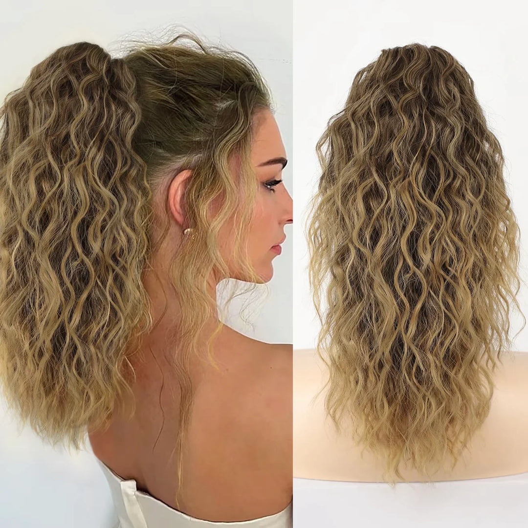 💜 LAST DAY PROMOTION - 50%OFF💜18 Inch Curly Wavy Frizzy Hair Extension with Ponytail