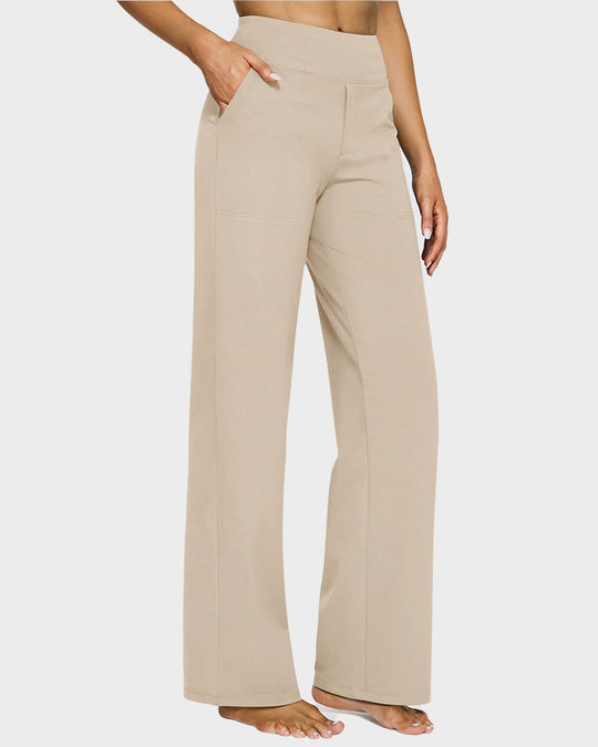 G4Free Loose High-Waist Business Casual Pants Yoga Pants Women Wide Leg Pants with Pockets Comfortable Athletic Sweatpants