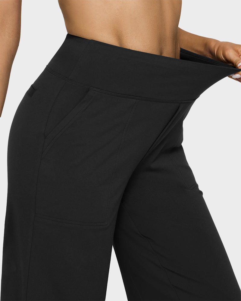 G4Free Loose High-Waist Business Casual Pants Yoga Pants Women Wide Leg Pants with Pockets Comfortable Athletic Sweatpants