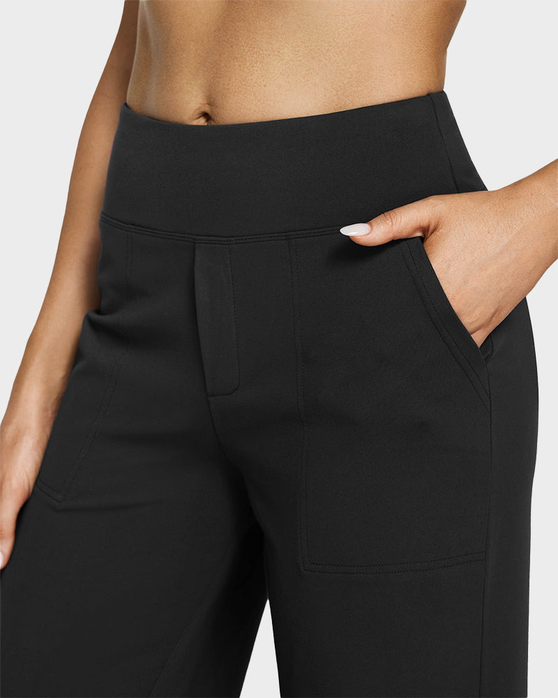 G4Free Loose High-Waist Business Casual Pants Yoga Pants Women Wide Leg Pants with Pockets Comfortable Athletic Sweatpants
