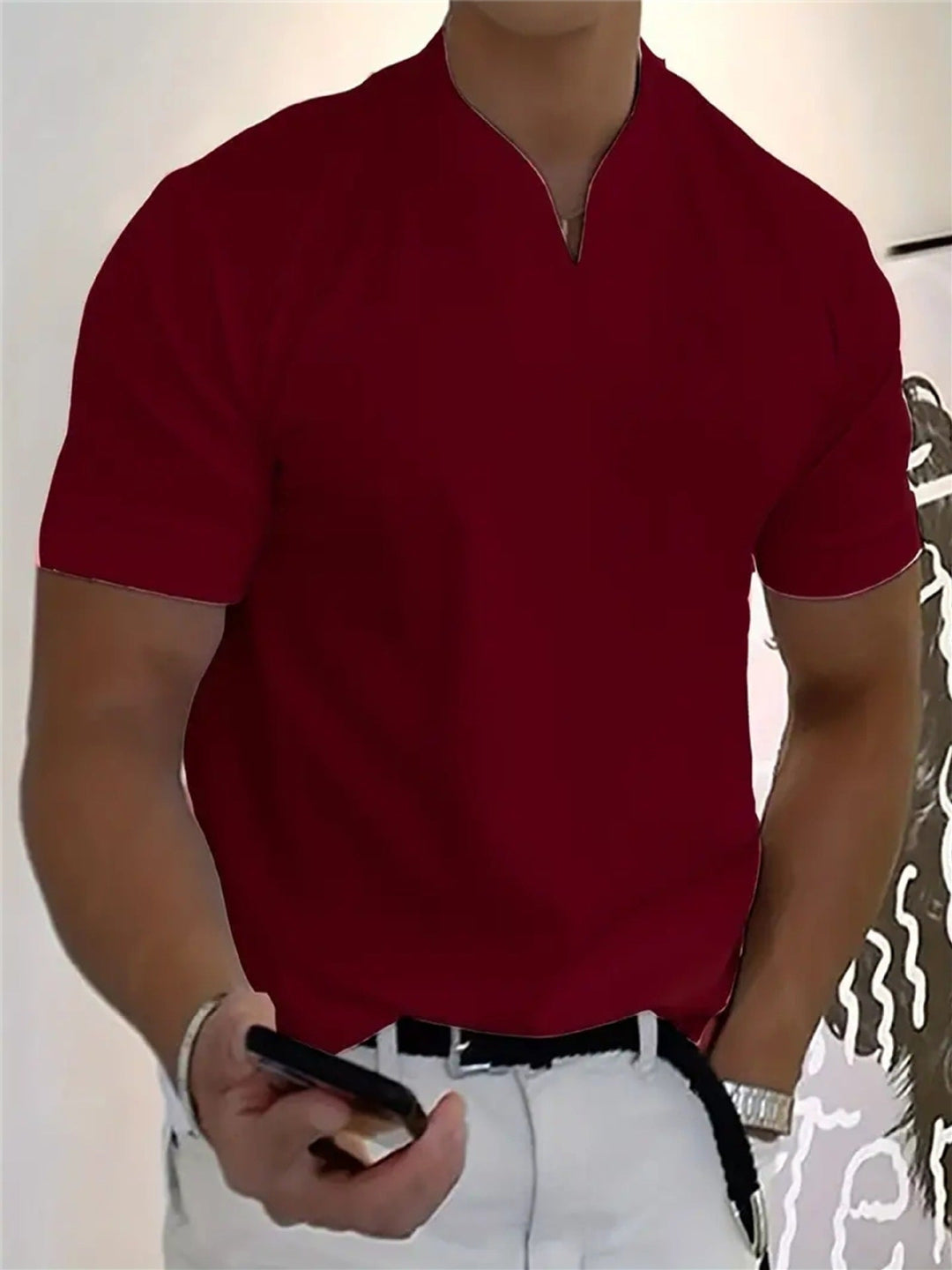 Men Gentlemans Business Short Sleeve Fitness T-shirt