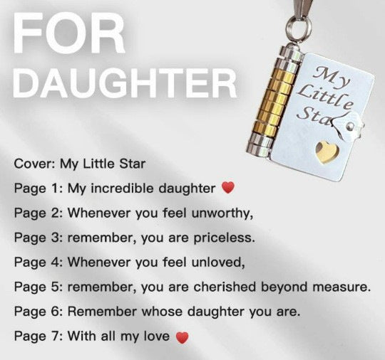 🎨 PROMOZIONE ULTIMO GIORNO - 50% DI SCONTO💜Collana con libro My Little Star per figlia, regalo di compleanno e laurea, gioielli d'amore