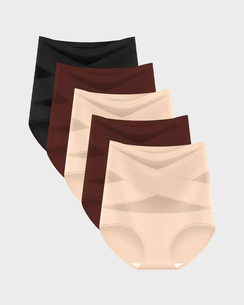 ✨Plus-Size High-Waist Cross Tummy Control Panties