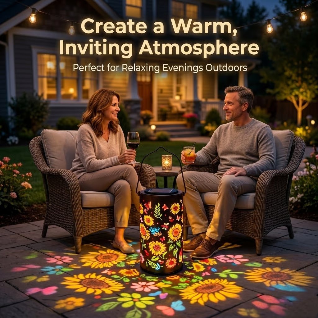 Solar Lanterns with Projection – Sunflower & Butterfly Ground Art Lights🌼✨