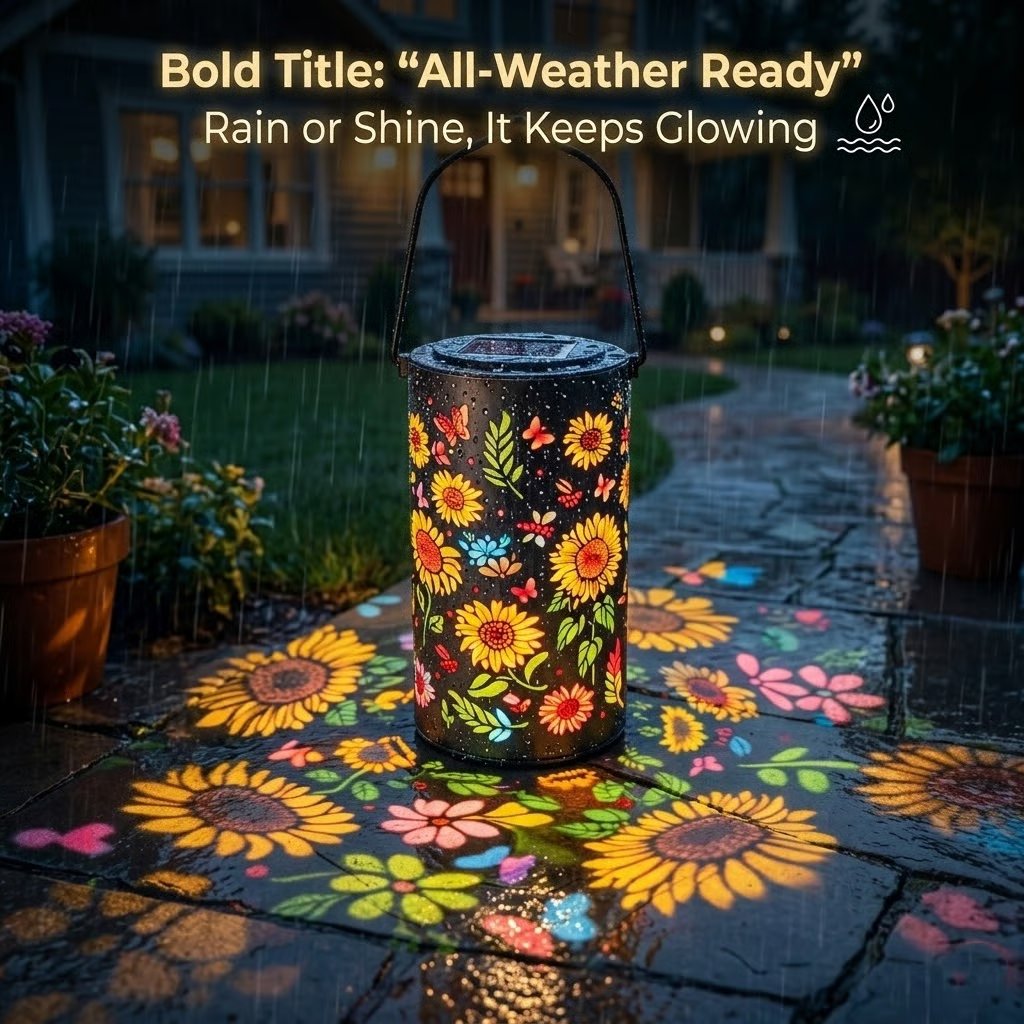 Solar Lanterns with Projection – Sunflower & Butterfly Ground Art Lights🌼✨