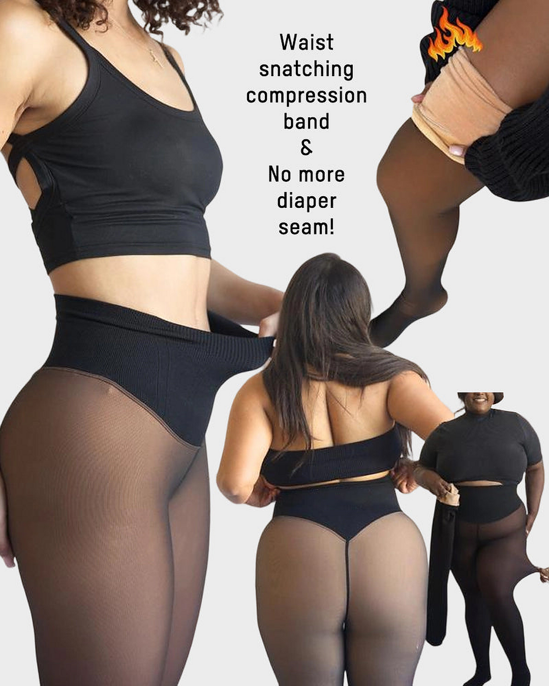 Viral One-Seam Shaping Fleece Leggings – High-Waisted Tummy Control & Warmth