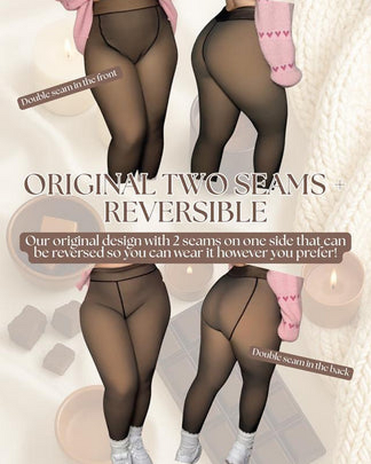 Viral One-Seam Shaping Fleece Leggings – High-Waisted Tummy Control & Warmth