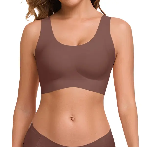 Ubras Wireless Full Coverage Seamless Bra, Wide Straps Breathable Nude Daily Bralette