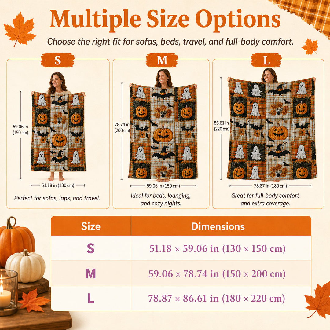 🏆Halloween Patchwork Flannel Blanket