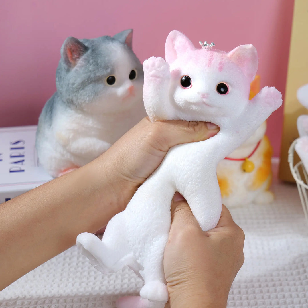 🔥Soft and Cuddly Cat – Stress-Relief Squeezable Toy