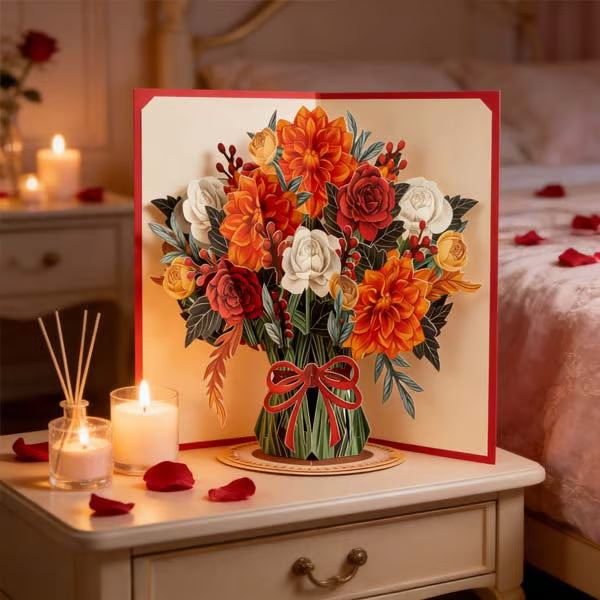 🏆99K+ SOLD! 🌼💌 Forever-Blooming 3D Flower Pop-Up Card– Personalized Love Message & Everlasting Bloom 🎁
