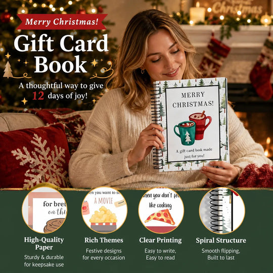 🎅Christmas Gift Card Booklet 👍DIY Spiral-Bound Christmas Gift Card Holder Book