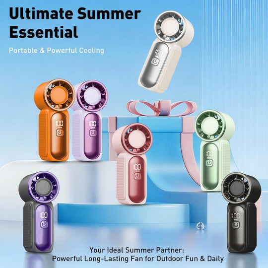 Turbo Handheld Fan – 16900 RPM, 6 speeds, LED display