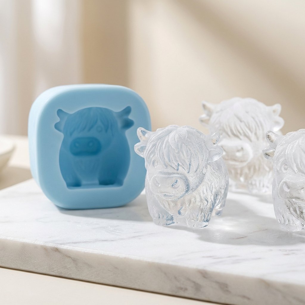 Mini Highland Cow Ice Cube Mold – Cute 3D Ice for Drinks, Parties & Gifts
