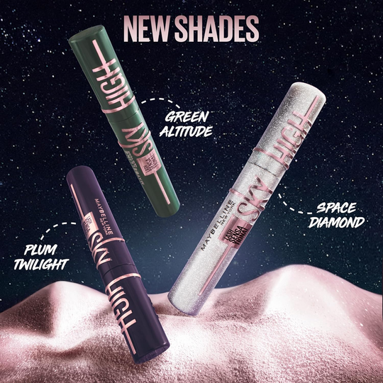 Maybelline Lash Sensational Sky High Washable Mascara Makeup, Volumizing, Lengthening, Defining, Curling, Multiplying, Buildable Formula, Very Black