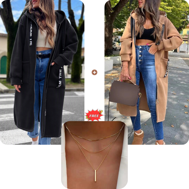 ⌛Limited-Time Offer🧥New This Season - Long Zipper Hoodie with Pockets - Versatile, Warm, and Comfortable